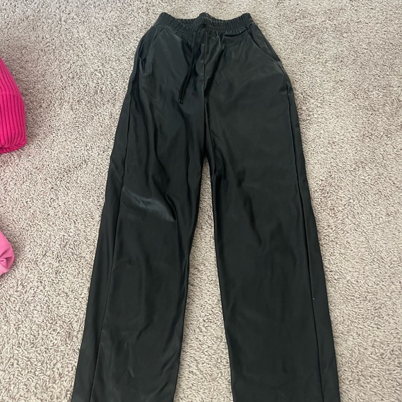Black Satin Drawstring Pants - Picture 1 of 1